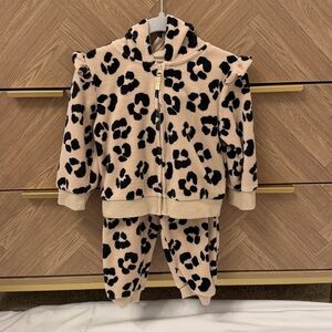 Little Me Black and Tan Leopard Hoodie